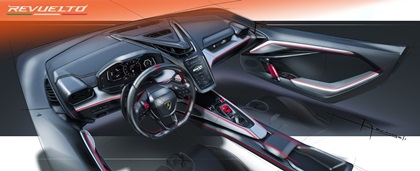 Lamborghini LB744 Revuelto (2023) – Design Sketch – Interior