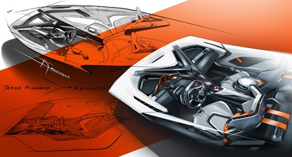 Lamborghini LB744 Revuelto (2023) – Design Sketch – Interior