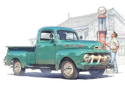 Ford F1 Pickup, 1952 – Illustrated by Kiyotaka Nagano