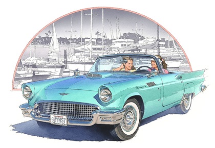Ford Thunderbird, 1957 – Illustrated by Kiyotaka Nagano