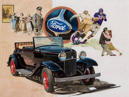 1932 Ford Model 18 Convertible Cabriolet – Illustrated by Thomas Maclay Hoyne
