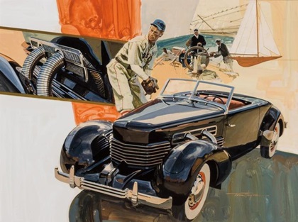 1937 Cord 812 Supercharged Sportsman – Illustrated by Thomas Maclay Hoyne