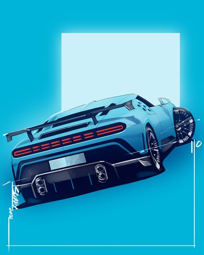Bugatti Centodieci – Illustrated by Sajay Shinu