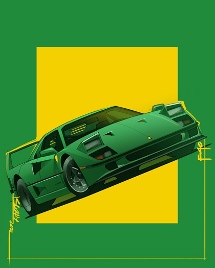 Ferrari F40 – Illustrated by Sajay Shinu