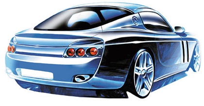 Jensen C-V8 (2000): Coupe Prototype – Design Sketch