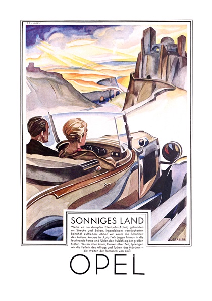 Opel Advertising Art by Ernst Zoberbier (1929)