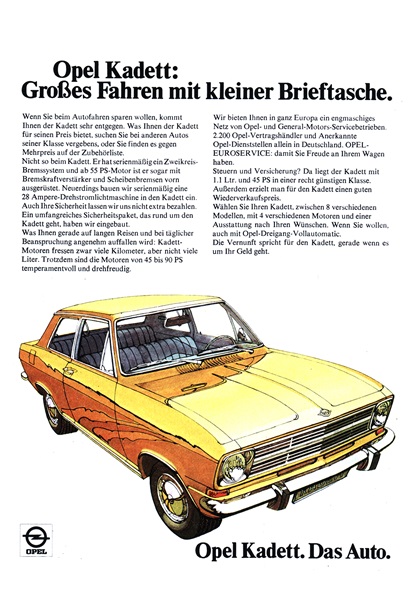 Opel Kadett Advertising Art (1970–1971)