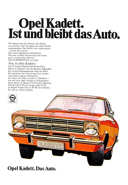 Opel Kadett Advertising Art (1970–1971)
