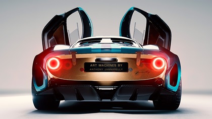 Art Machines by Anthony Jannarelly Ælla-60 (2025): Retro sports car based on the Ferrari 360