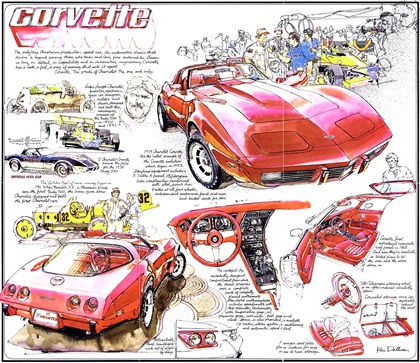 Chevrolet Corvette Sales Brochure Poster (1979): Illustrated by Ken Dallison