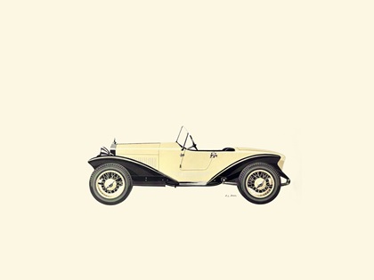 1925 Fiat 509S Torpedo Bateau a 2 posti – Illustrated by Fabio Luigi Rapi