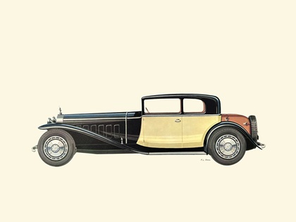 1928 Bugatti Royale Coupé 4 posti (Weymann) – Illustrated by Fabio Luigi Rapi
