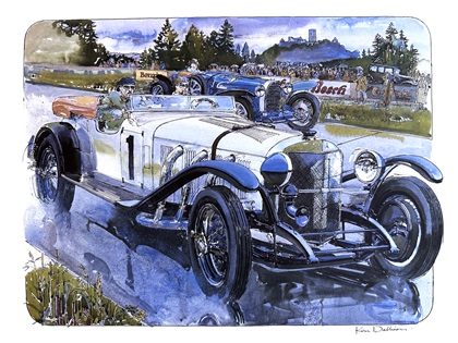 Mercedes-Benz Model S – Eifelrennen Winner – Rudolf Caracciola (1927): Illustrated by Ken Dallison