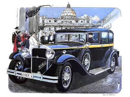 Mercedes-Benz 460 – The Papal Nürburg (1930): Illustrated by Ken Dallison