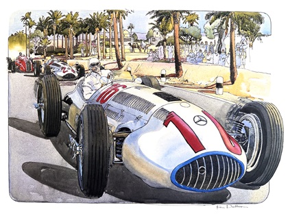 Mercedes-Benz W165 – Lang Wins Tripoli Grand Prix (1939): Illustrated by Ken Dallison