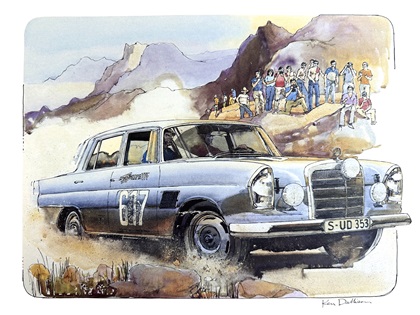 Mercedes-Benz 300SE – Bohringer Wins in Argentina—Twice! (1963-1964): Illustrated by Ken Dallison
