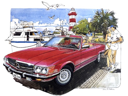 Mercedes-Benz 350SL Roadster (1972): Illustrated by Ken Dallison