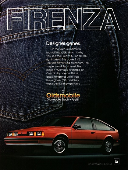 Oldsmobile Firenza Ad (1987) – Designer genes.