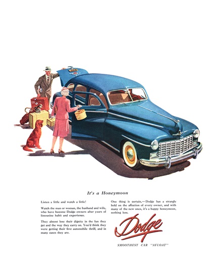 Dodge Four-Door Sedan Ad (September, 1947) – It's a Honeymoon