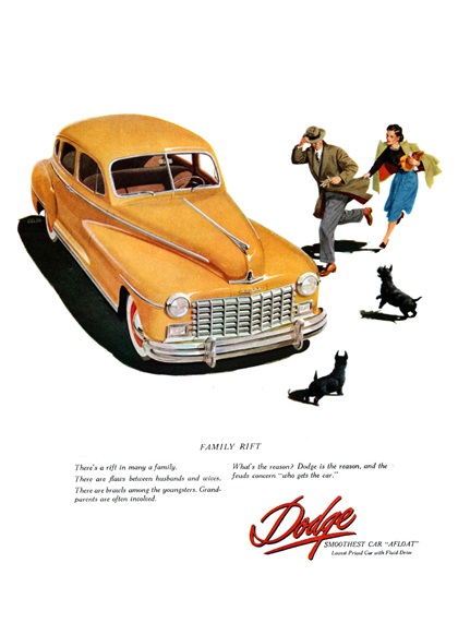 Dodge Four-Door Sedan Ad (April, 1948) – Family Rift