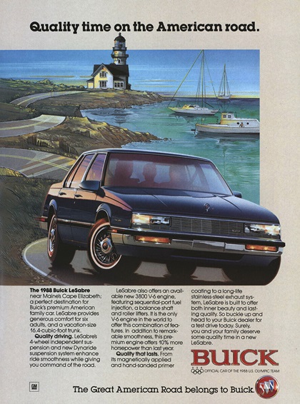 Buick LeSabre Ad (1988) – Quality time on the American Road.
