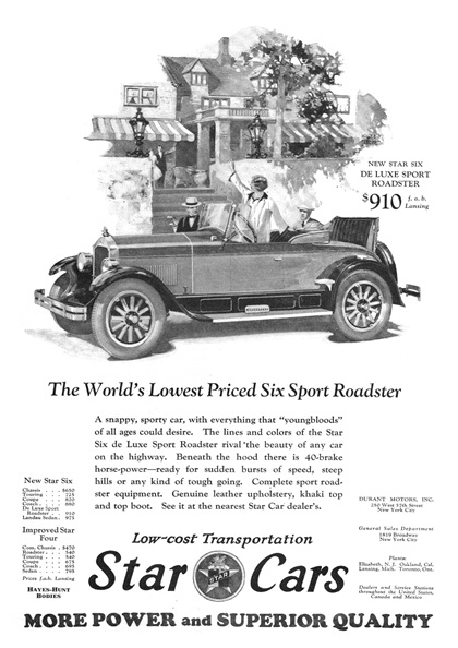 Star Cars Advertising Art (1926)