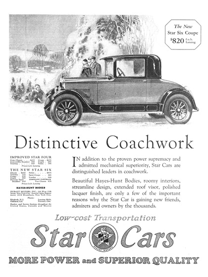 Star Six Coupe Ad (December, 1926)