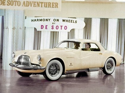 The 1954 DeSoto Adventurer concept car had side exhaust pipes, a feature that would show up nearly four decades later on the Dodge Viper.