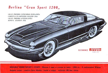 Moretti 1200 Berlina Gran Sport - 1954 Brochure