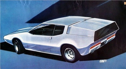 Lancia Dunja (Sessano/Coggiola), 1971 - Design Sketch