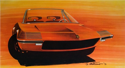 Ferrari 3Z Spider (Zagato), 1971 - Design Sketch by Giuseppe Mittino