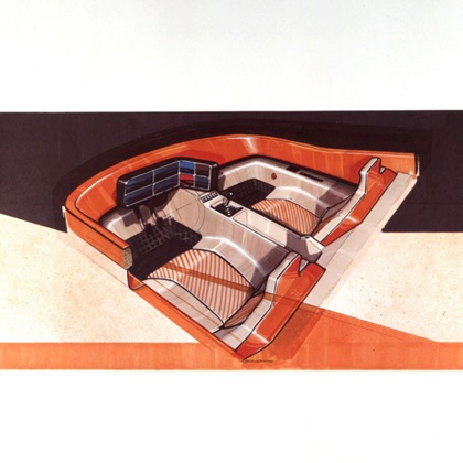 Honda HP-X (Pininfarina), 1984 – Design Sketch – Interior