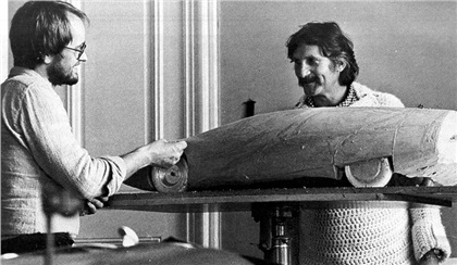 Luigi Colani, right, during the design of the Ford Colani GT80.