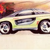 This original rendering of the Stinger concept was done by GM Design Staff and closely resembles the finished vehicle.