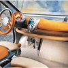 Interior: Twin-airbags are standard. The passenger's seat are placed a bit behind the driver's. The colors a la Twingo.
