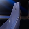 Close-up view of Opulent Velocity seat in two-tone Selene Metallic dark blue interior color.