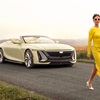 Front 3/4 view of Cadillac SOLLEI concept vehicle in Manila Cream