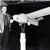 The designer, M.B. Taylor & 1/4 scale windtunnel model of Aerocar.