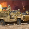 Land Rover Defender XD 'Wolf' W.M.I.K. (Weapons Mount Installation Kit)  - Illustration: Vincent Wai - HobbyBoss Model Boxart