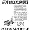 Oldsmobile Six Coach Ad (January, 1926): Performance reveals what price conceals