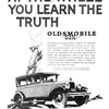 Oldsmobile Six DeLuxe Coach Ad (May, 1926): At the wheel you learn the truth