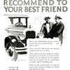 Oldsmobile Six DeLuxe Coach Ad (1926): The car you can recommend to your best friend - Illustrated by Fred Cole
