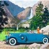 1933 Packard Sport Phaeton:  Down from the granite heights (Yosemite Falls) - Illustrated by Harry Anderson