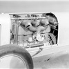 The engine of the 200 hp Lightning Benz racing car (1909) with a displacement of 21.5 liters distributed to four cylinders.