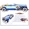 1929 Duesenberg J Dual Cowl Phaeton body by Murphy: Illustrated by Ken Dallison