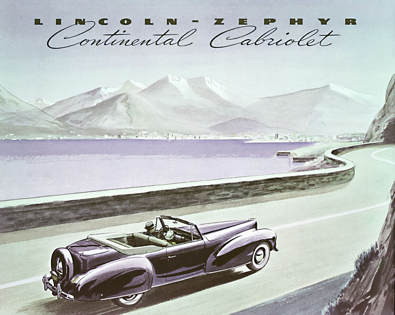 Lincoln-Zephyr Continental Cabriolet, 1940 - Advertising Art