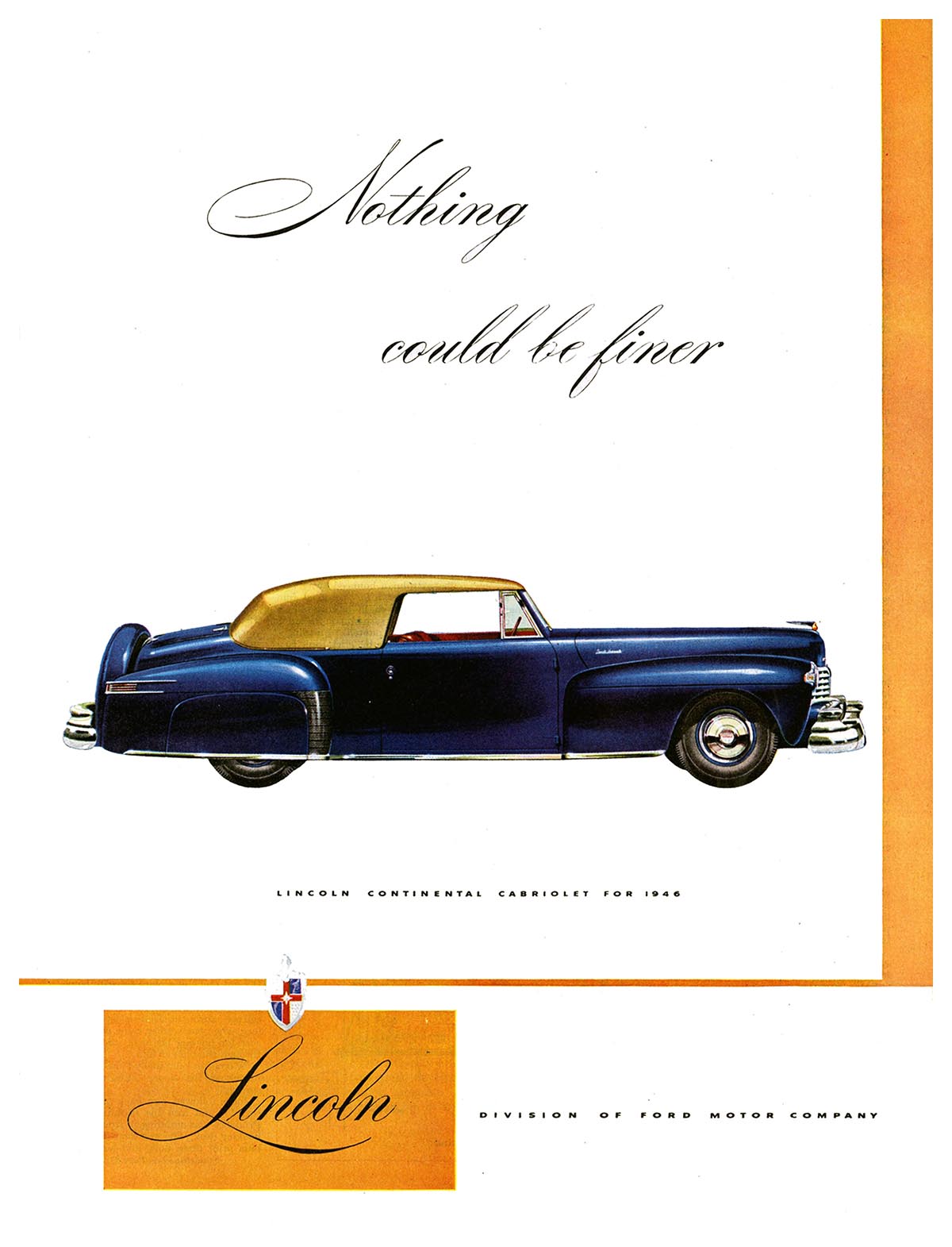 Lincoln Continental Cabriolet, 1946 - Advertising