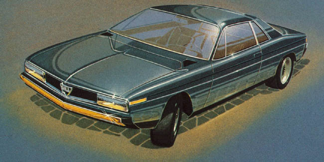 Lancia Gamma Coupe (Pininfarina), 1976 - Design Sketch by Aldo Brovarone