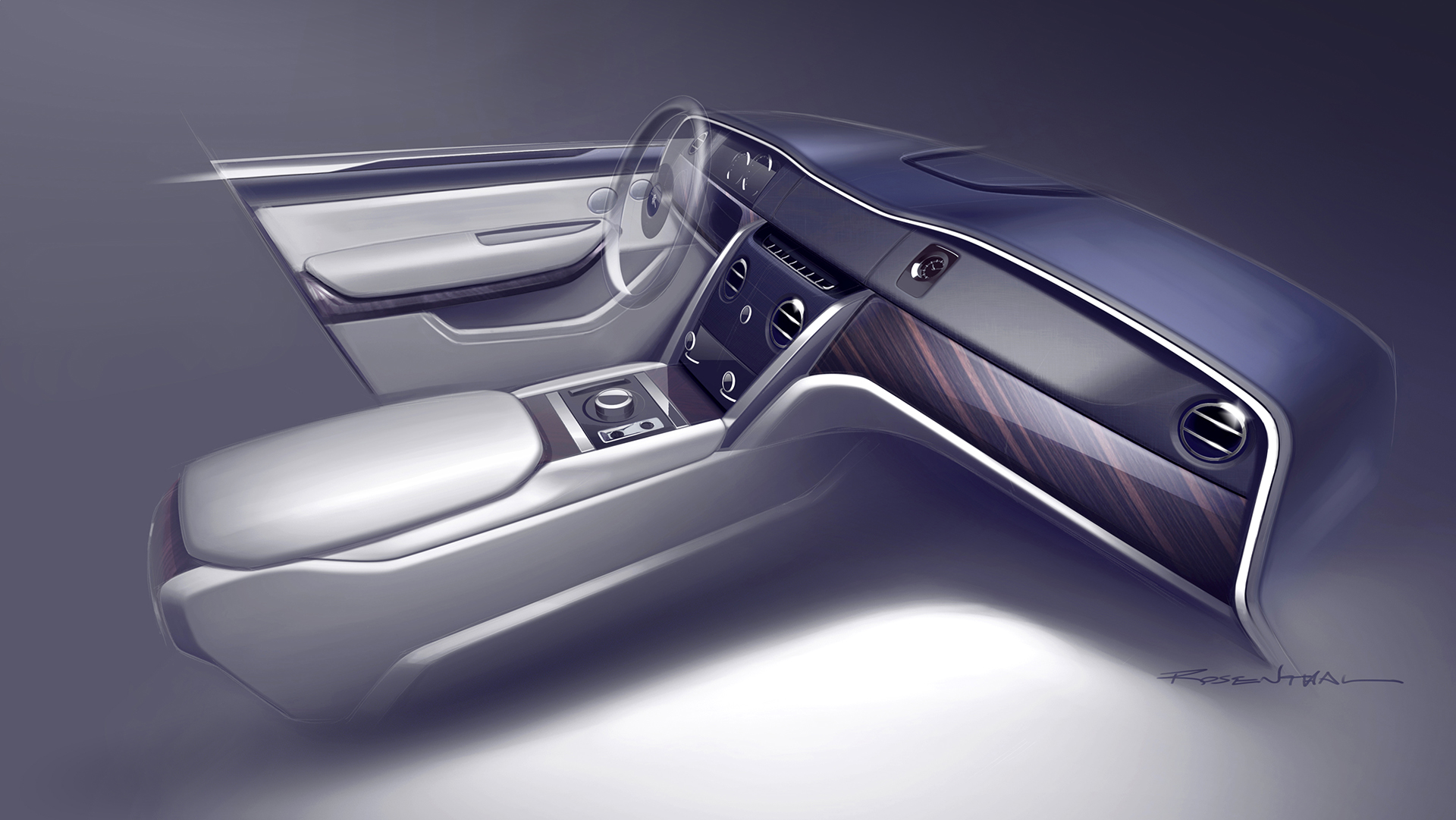 Rolls-Royce Cullinan, 2018 - Design Sketch - Interior