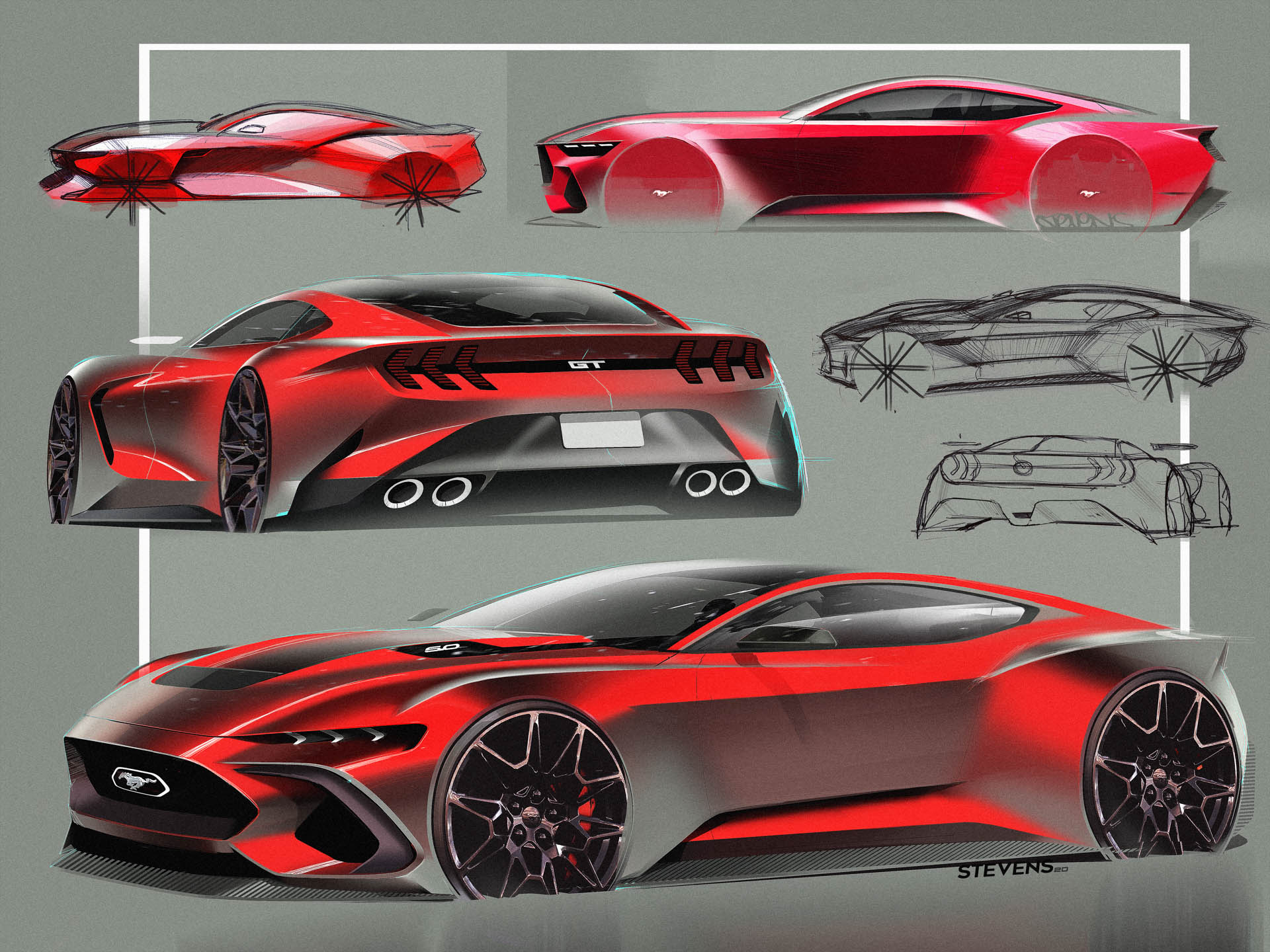 Ford Mustang, 2024 – Design Sketch